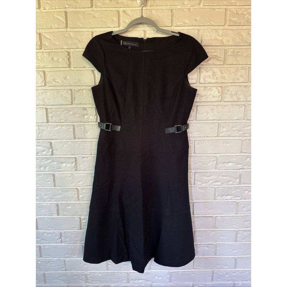Anne Klein Women's Size 8 Black Fit And Flare Dress Wedding Guest Office Wear